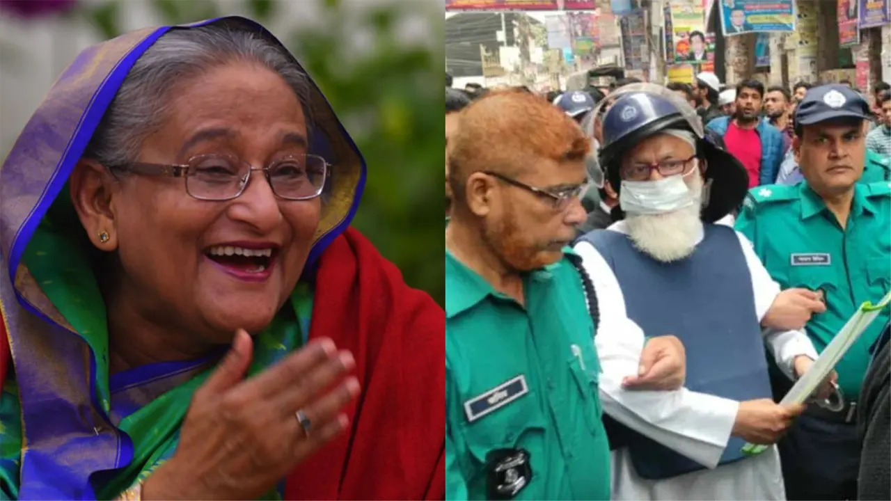 শেখ হাসিনা ও  এক্সিম ব্যাংকের সাবেক চেয়ারম্যান ও নাসা গ্রুপের চেয়ারম্যান নজরুল ইসলাম মজুমদার। ছবি : সংগৃহীত