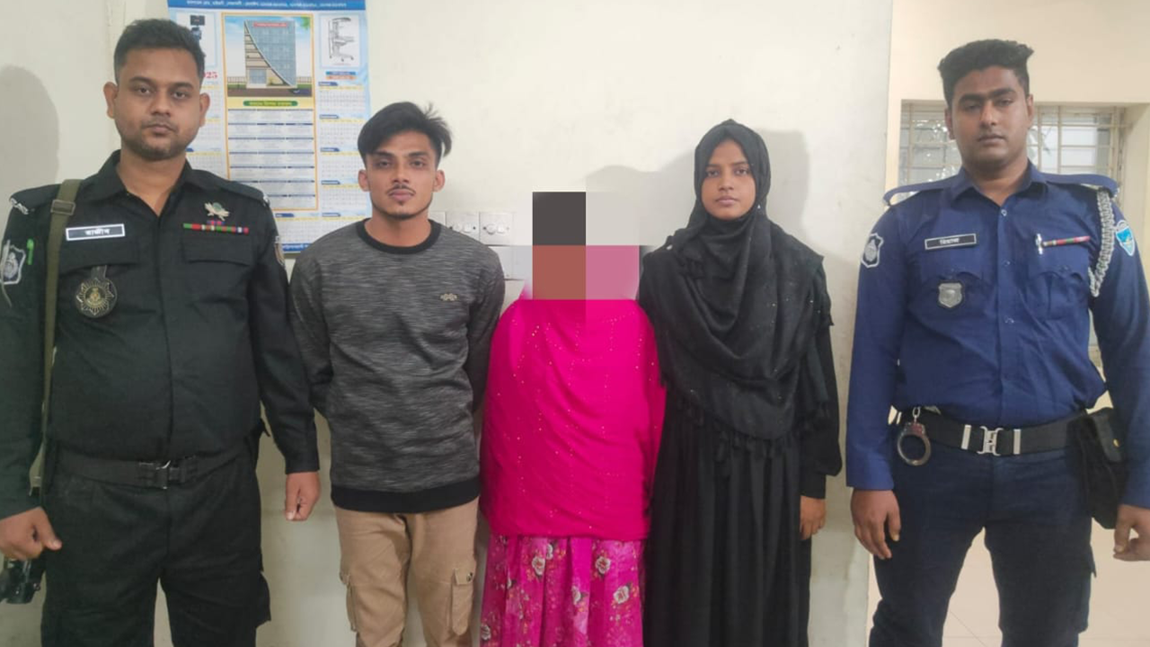 তথ্যপ্রযুক্তির সহযোগিতায় অপহৃতকে উদ্ধার  এবং অপহরণকারী আবুল হোসেন হৃদয়কে গ্রেপ্তার করে র‌্যাব। ছবি : কালবেলা