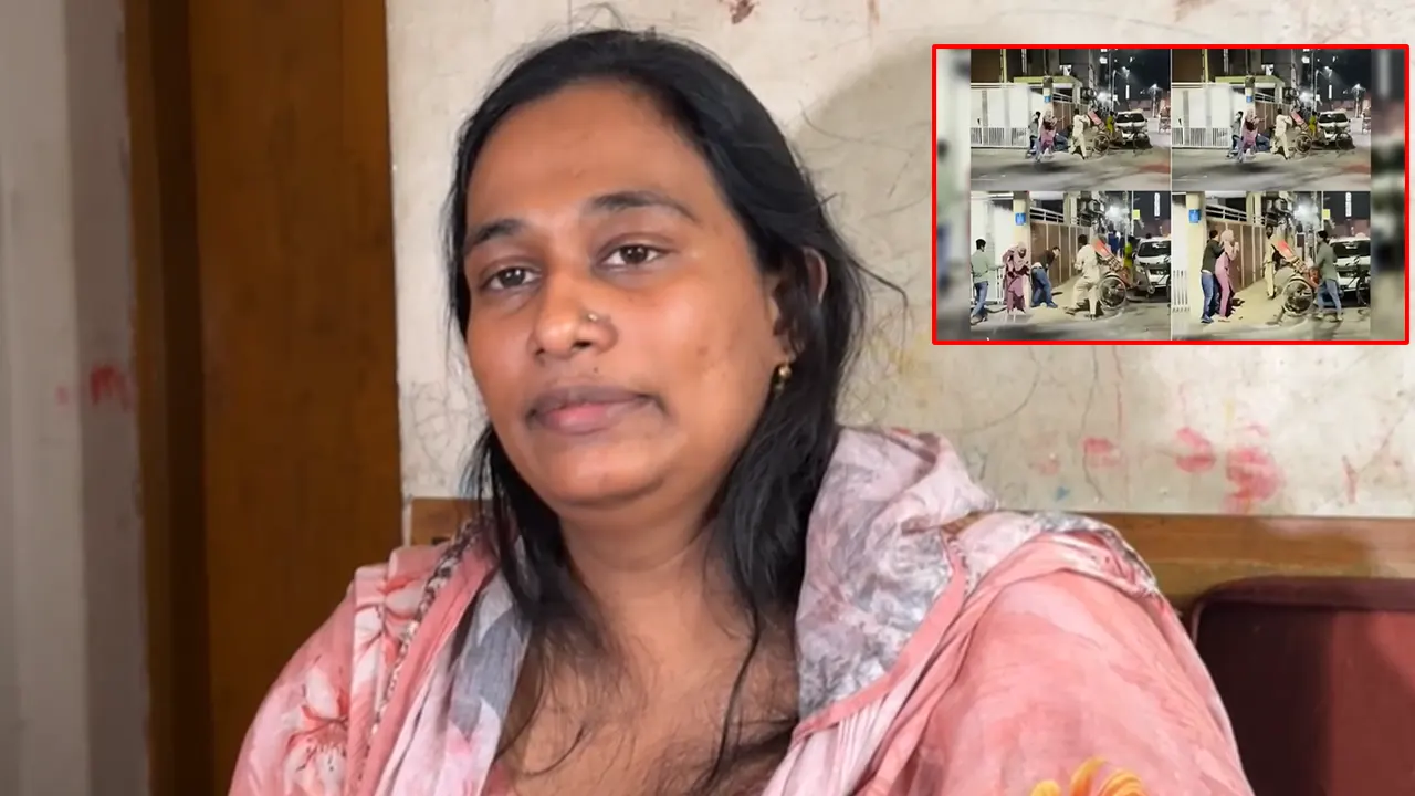 হামলায় আহত ওই ব্যক্তির স্ত্রী পরিচয় দেওয়া নারী সাংবাদিকদের সঙ্গে কথা বলেন। ছবি ভিডিও থেকে