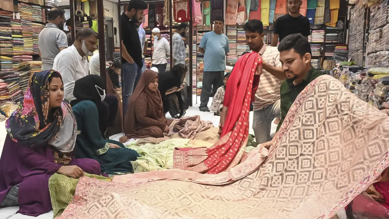 চট্টগ্রামের টেরিবাজারে ঈদের কেনাকাটায় ব্যস্ত ক্রেতারা। ছবি : কালবেলা