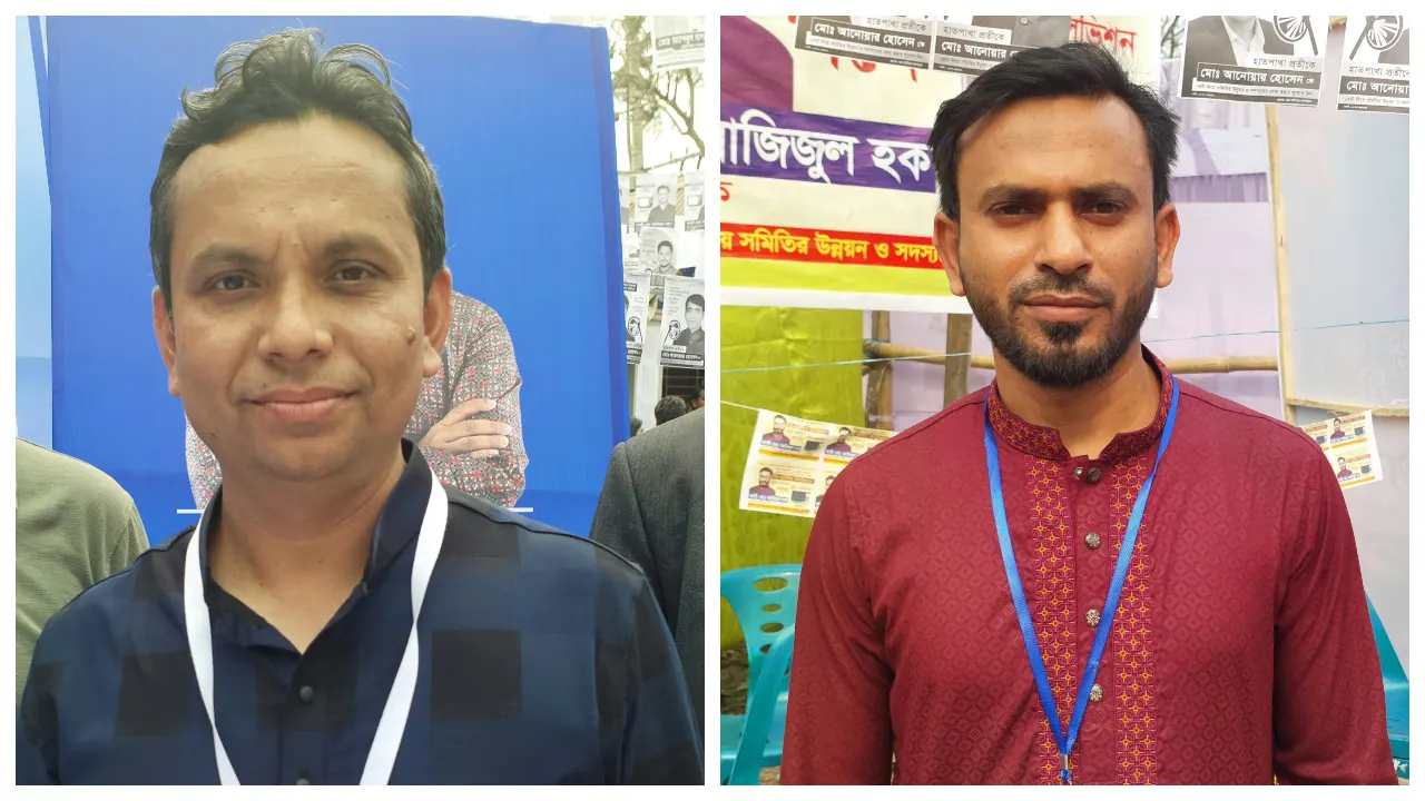 সভাপতি জাহিদুল ইসলাম ও সাধারণ সম্পাদক শাহাদাৎ হোসেন সরকার। ছবি : কালবেলা