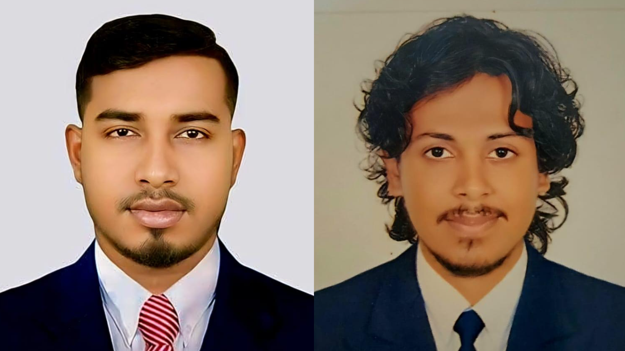 সাভারে মামলা থেকে অব্যাহতি পাওয়া সাংবাদিক সোহেল রানা (বাঁয়ে) ও জাহিন সিংহ। ছবি : সংগৃহীত