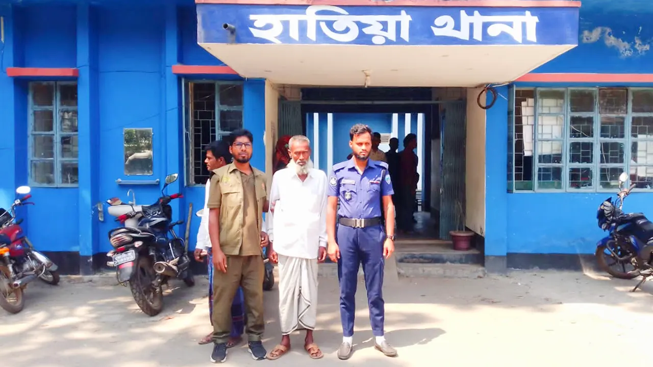 হাতিয়ায় সংরক্ষিত বনের গাছ কাটার অভিযোগে একজন গ্রেপ্তার। ছবি : কালবেলা