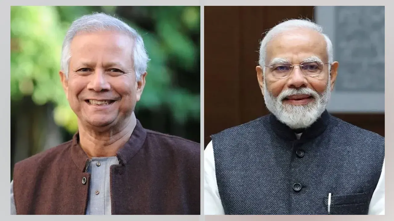 প্রধান উপদেষ্টা ড. মুহাম্মদ ইউনূস ও ভারতের প্রধানমন্ত্রী নরেন্দ্র মোদি। ছবি : সংগৃহীত