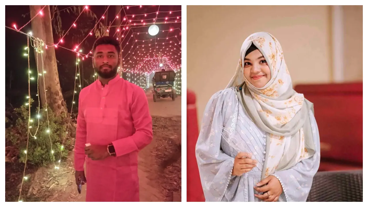 নিহত সীমান্ত দেব নাথ ও সাদিয়া ইয়াসমিন যুথি। ছবি : কালবেলা
