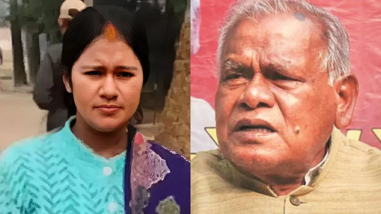 সুষমা দেবী ও মন্ত্রী জিতন রাম মাঁঝি। ছবি : সংগৃহীত