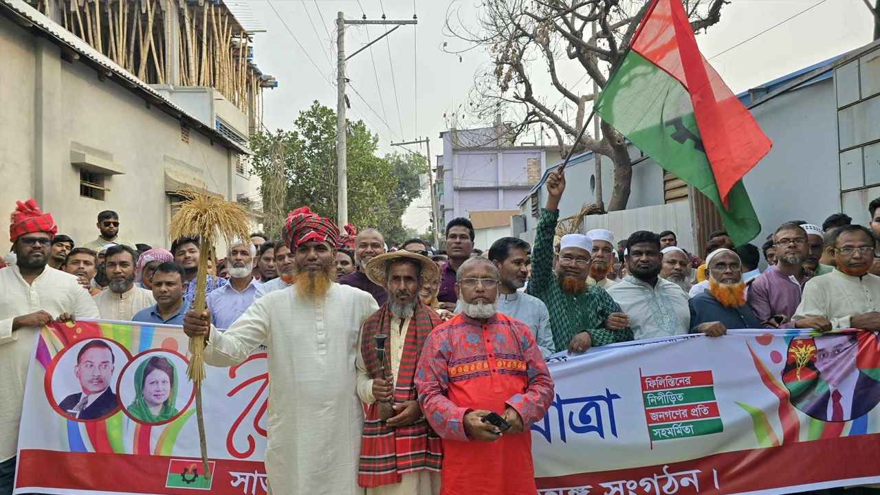 সাভারে বিএনপির বৈশাখী শোভাযাত্রা। ছবি : কালবেলা