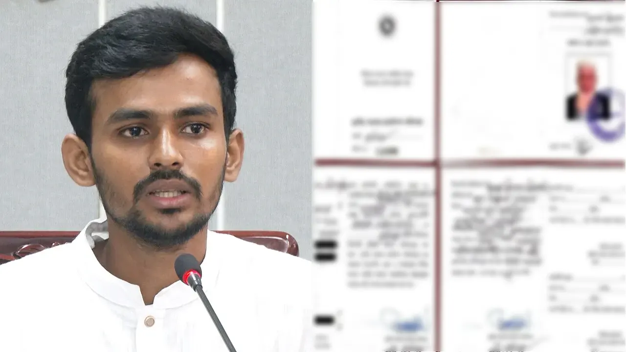 স্থানীয় সরকার, পল্লী উন্নয়ন ও সমবায় মন্ত্রণালয়ের উপদেষ্টা আসিফ মাহমুদ সজীব ভূঁইয়া ও ঠিকাদারির নথিপত্র। ছবি: সংগৃহীত