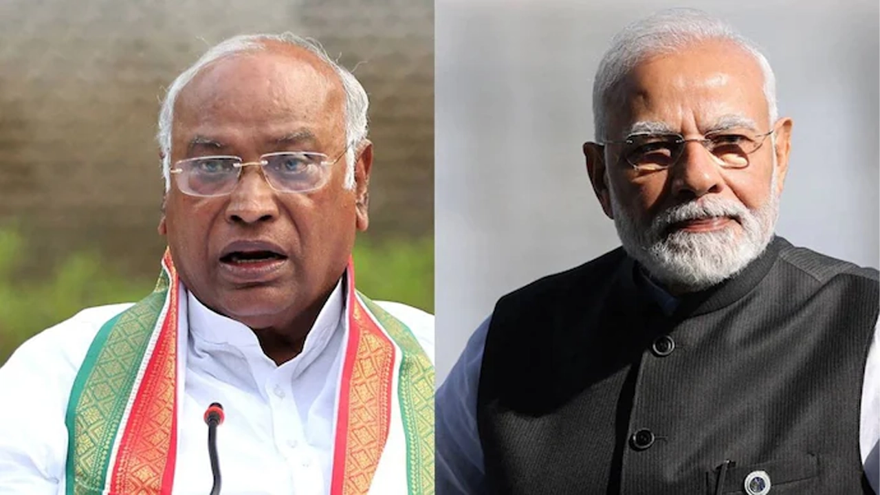 ভারতের প্রধানমন্ত্রী নরেন্দ্র মোদি ও কংগ্রেসের সভাপতি মল্লিকার্জুন খাড়গে। ছবি : সংগৃহীত