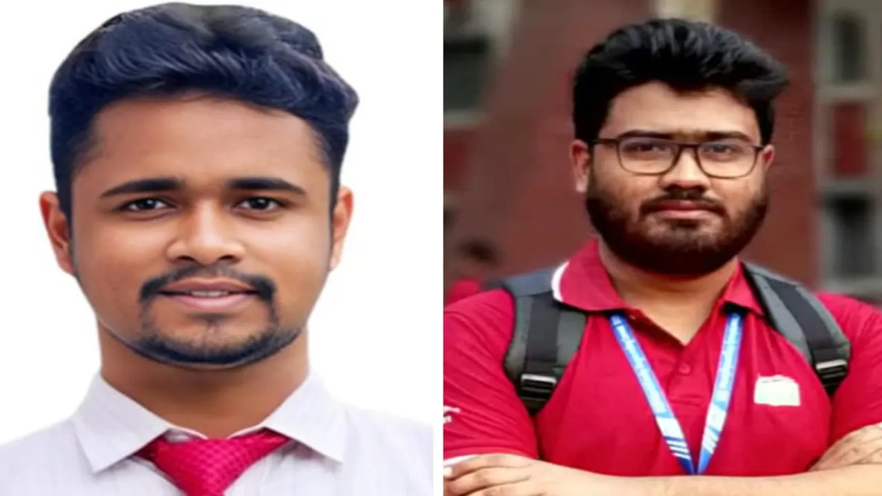 বাঁ থেকে সভাপতি মোতালেব হোসাইন ও সাধারণ সম্পাদক সাব্বির হোসেন। ছবি : সংগৃহীত
