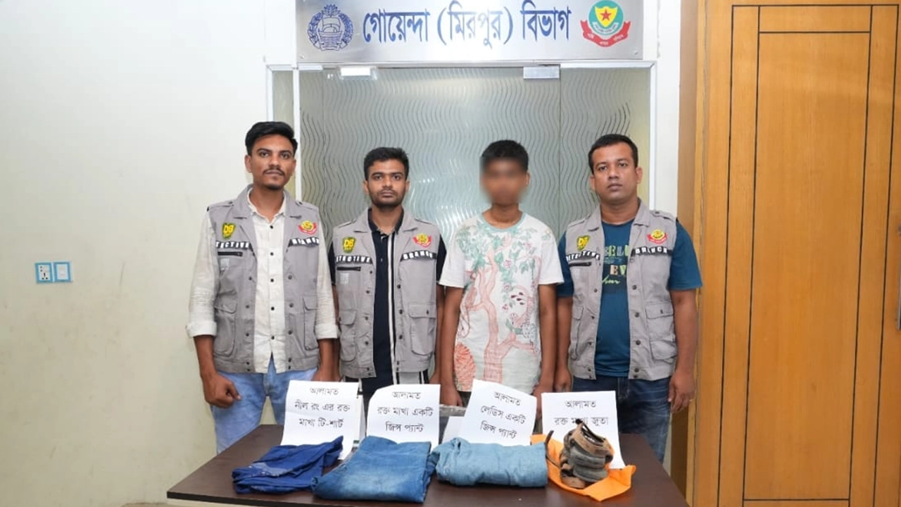 গ্রেপ্তারকৃত গোলাম রব্বানী ওরফে তাজ (১৪)। ছবি : কালবেলা