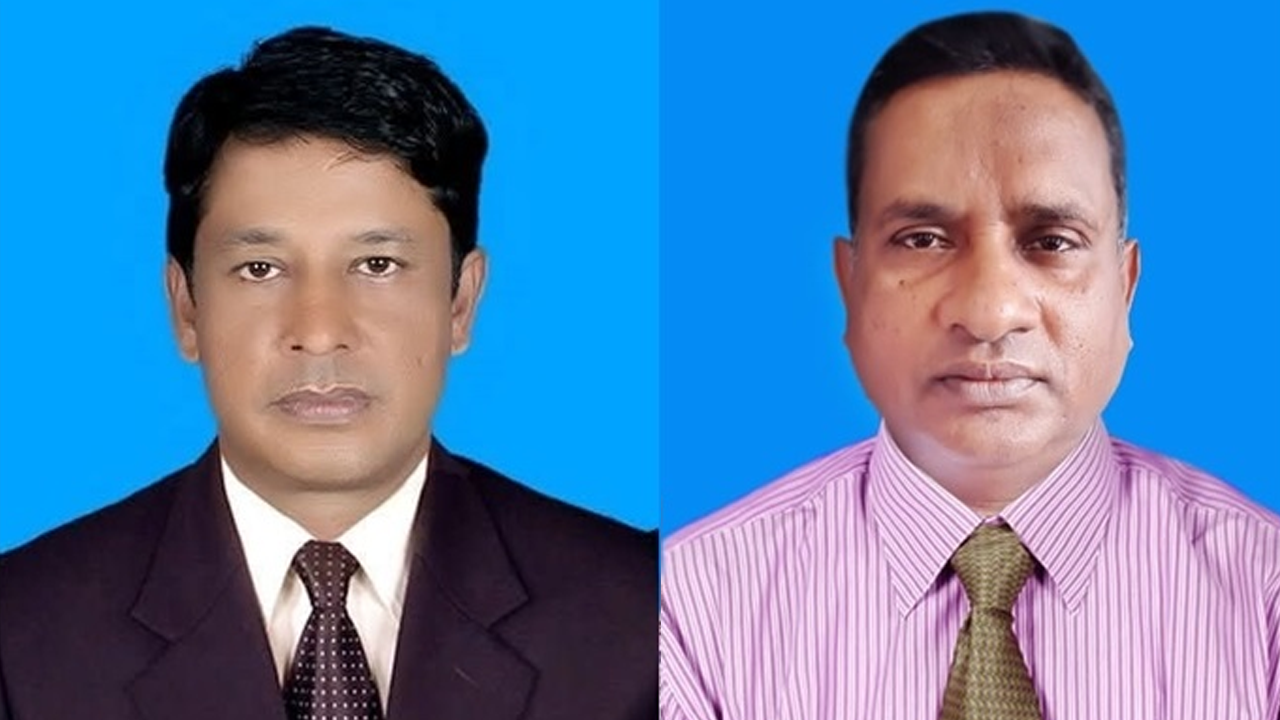 সভাপতি আবুল কাসেম (বামে) ও সাধারণ সম্পাদক মো. আসাদুজ্জামান (ডানে)। ছবি : সংগৃহীত