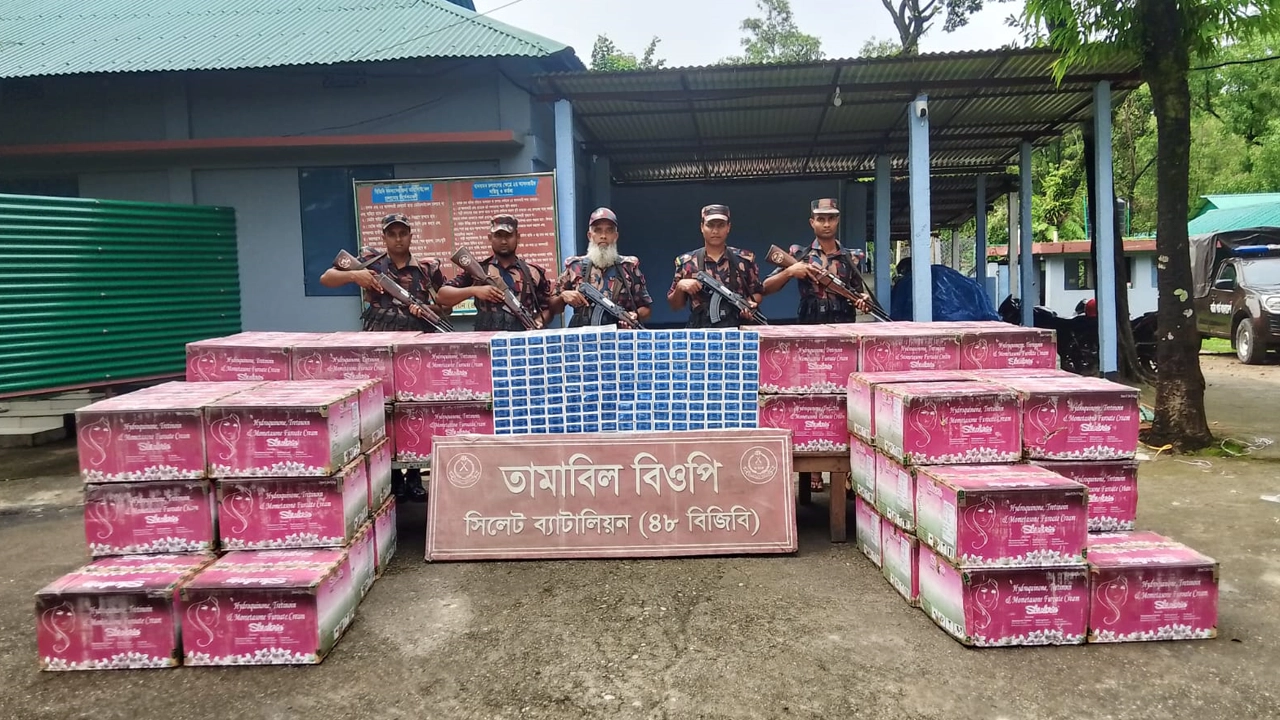 বিজিবি কর্তৃক সীমান্ত থেকে উদ্ধার করা কিছু পণ্য। ছবি : সংগৃহীত