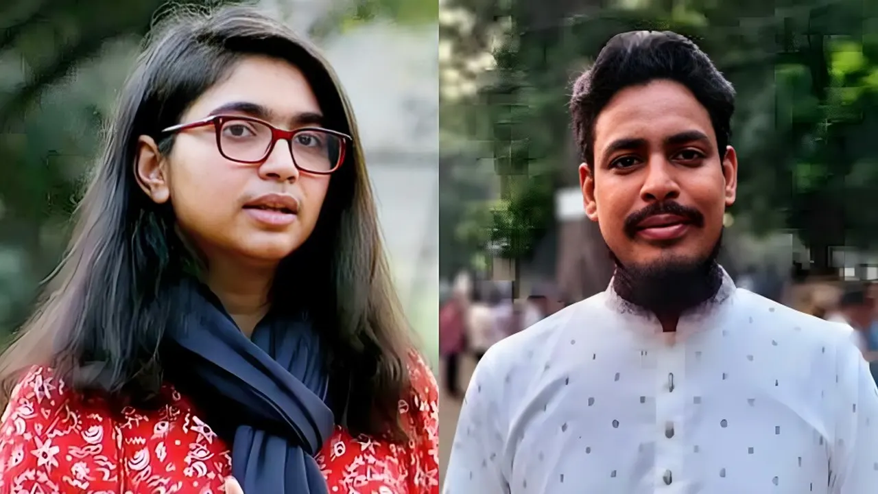 এনসিপির সদস্য সচিব আখতার হোসেন ও দলটির জ্যেষ্ঠ যুগ্ম সদস্যসচিব তাসনিম জারা। ছবি : সংগৃহীত
