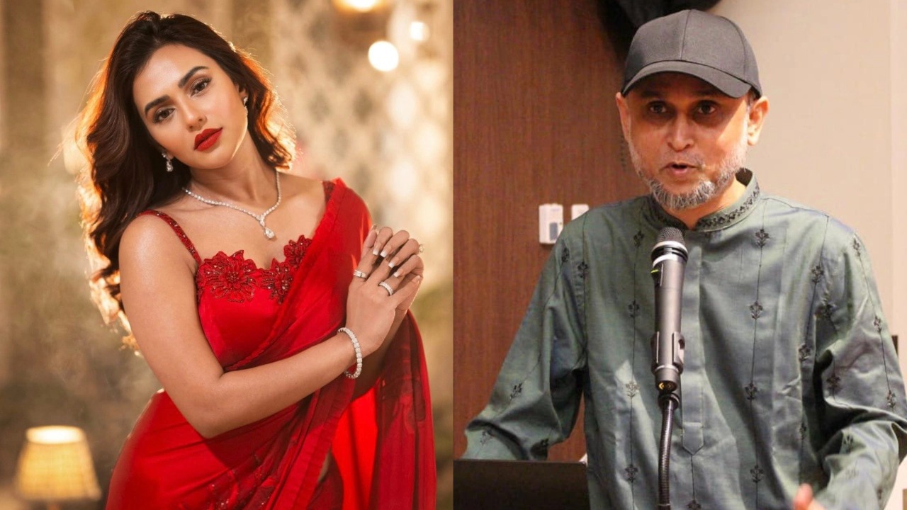 চিত্রনায়িকা নুসরাত ফারিয়া ও সংস্কৃতি উপদেষ্টা মোস্তফা সরয়ার ফারুকী। ছবি : সংগৃহীত