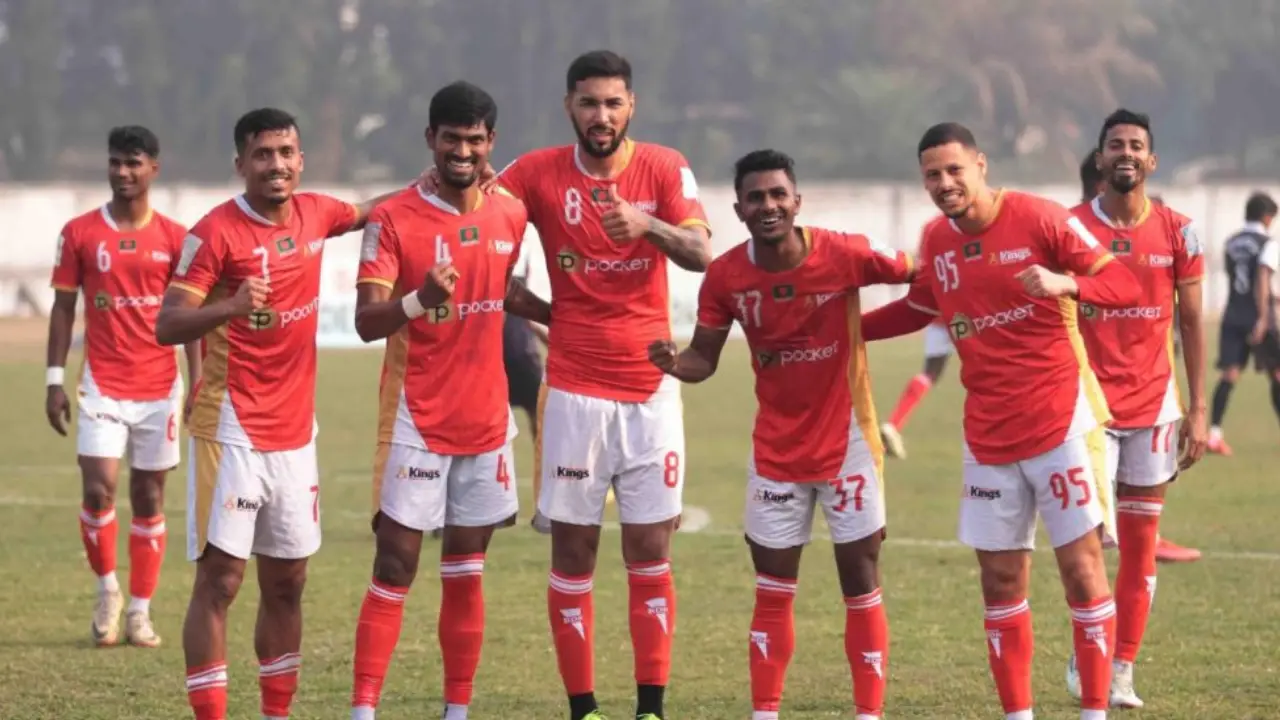 বসুন্ধরা কিংসের ফুটবলাররা । ছবি: সংগৃহীত