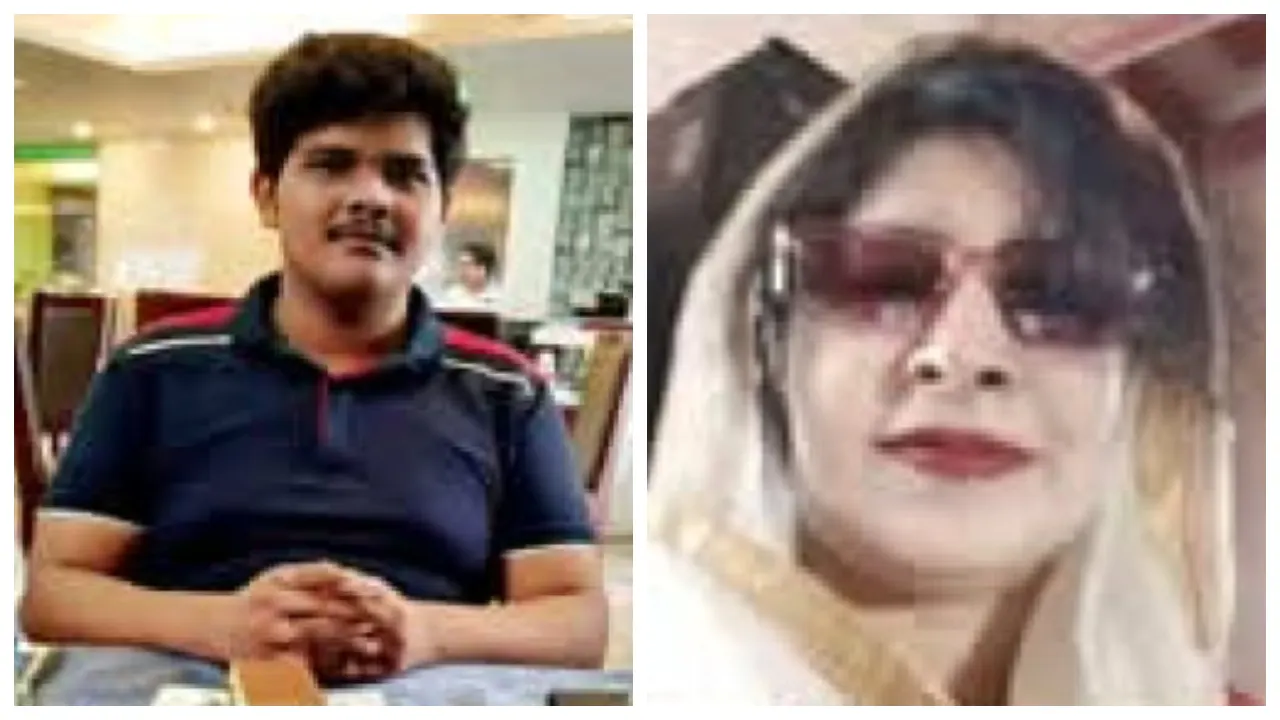 অভিযুক্ত পালক ছেলে শেখ শামস বিন শাহজাহান ও নিহত সুলতানা খালেদা সিদ্দিকা রুমি। ছবি : সংগৃহীত