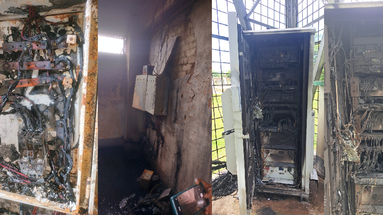 আগুনে ক্ষতিগ্রস্ত রবির টাওয়ারের বিভিন্ন যন্ত্রাংশ। ছবি : কালবেলা