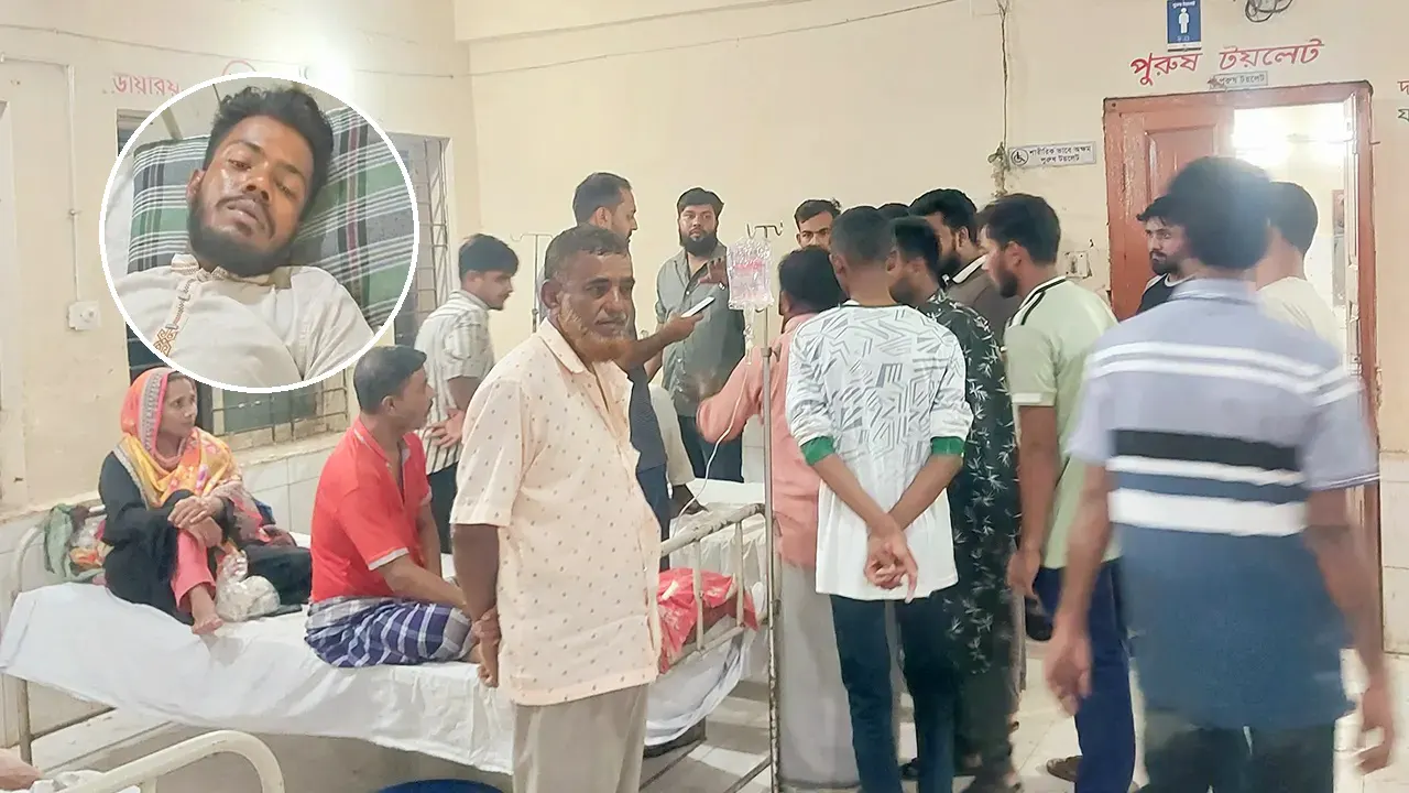 হাসপাতালে চিকিৎসা নেন জুলাই যোদ্ধা মো. আরিফ রেজা। ছবি : কালবেলা