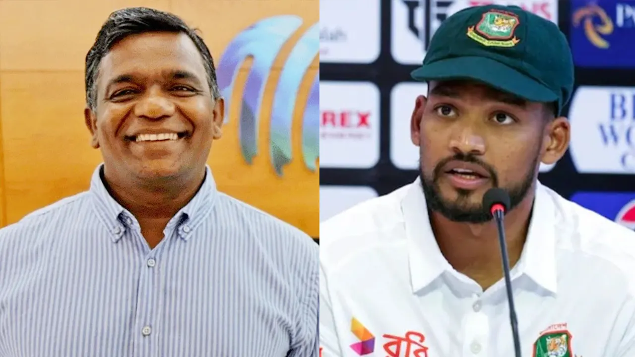 বাংলাদেশ ক্রিকেট বোর্ড সভাপতি আমিনুল ইসলাম বুলবুল ও নাজমুল হোসেন শান্ত। ছবি : সংগৃহীত