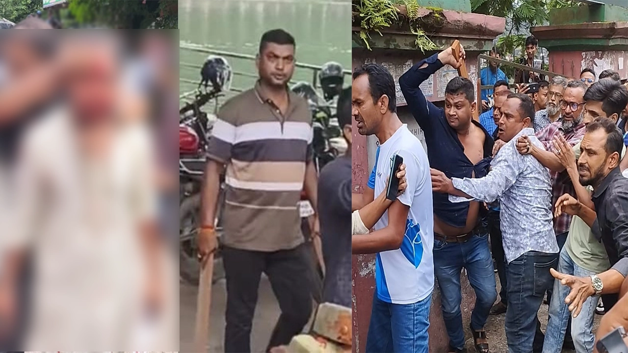 সাতক্ষীরা প্রেস ক্লাবের সামনে চলমান নেতৃত্ব সংকট ও অভ্যন্তরীণ বিরোধকে কেন্দ্র করে হামলা চালানো হয়। ছবি : সংগৃহীত