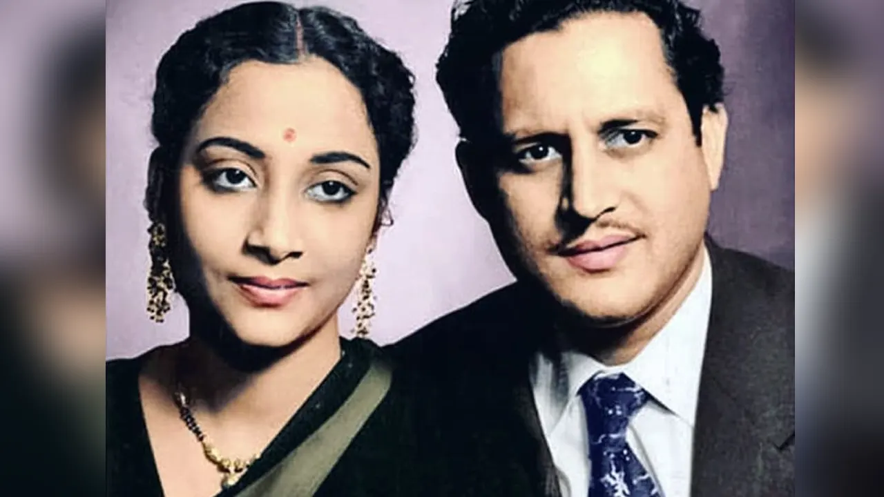 স্ত্রী কণ্ঠশিল্পী গীতা রায়ের সঙ্গে কিংবদন্তি চলচ্চিত্র নির্মাতা গুরু দত্ত।
