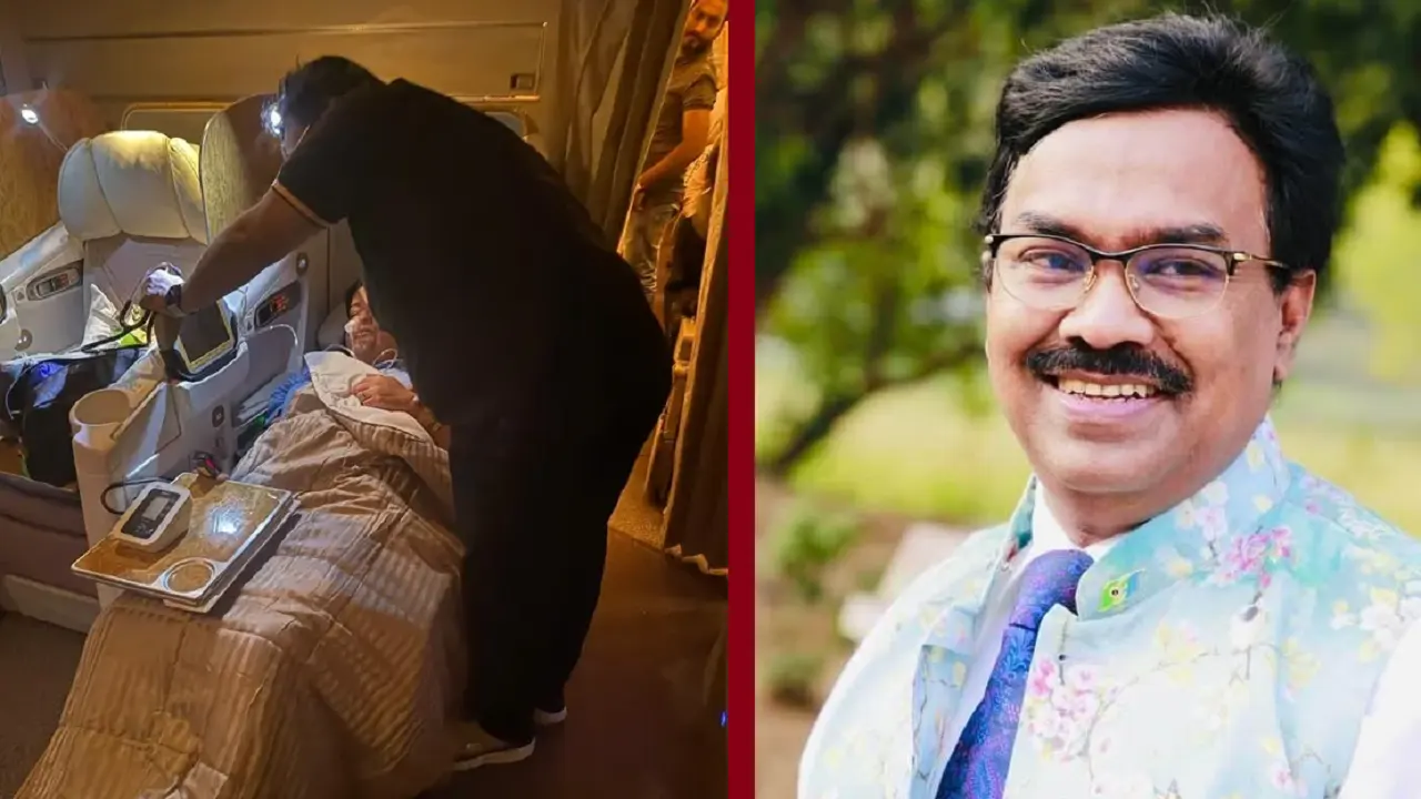 উড়ন্ত বিমানে মাঝ আকাশে রোগীকে সেবা দেন তারেক রহমানের ব্যক্তিগত চিকিৎসক ডা. মাজহারুল ইসলাম দোলন। ছবি : সংগৃহীত