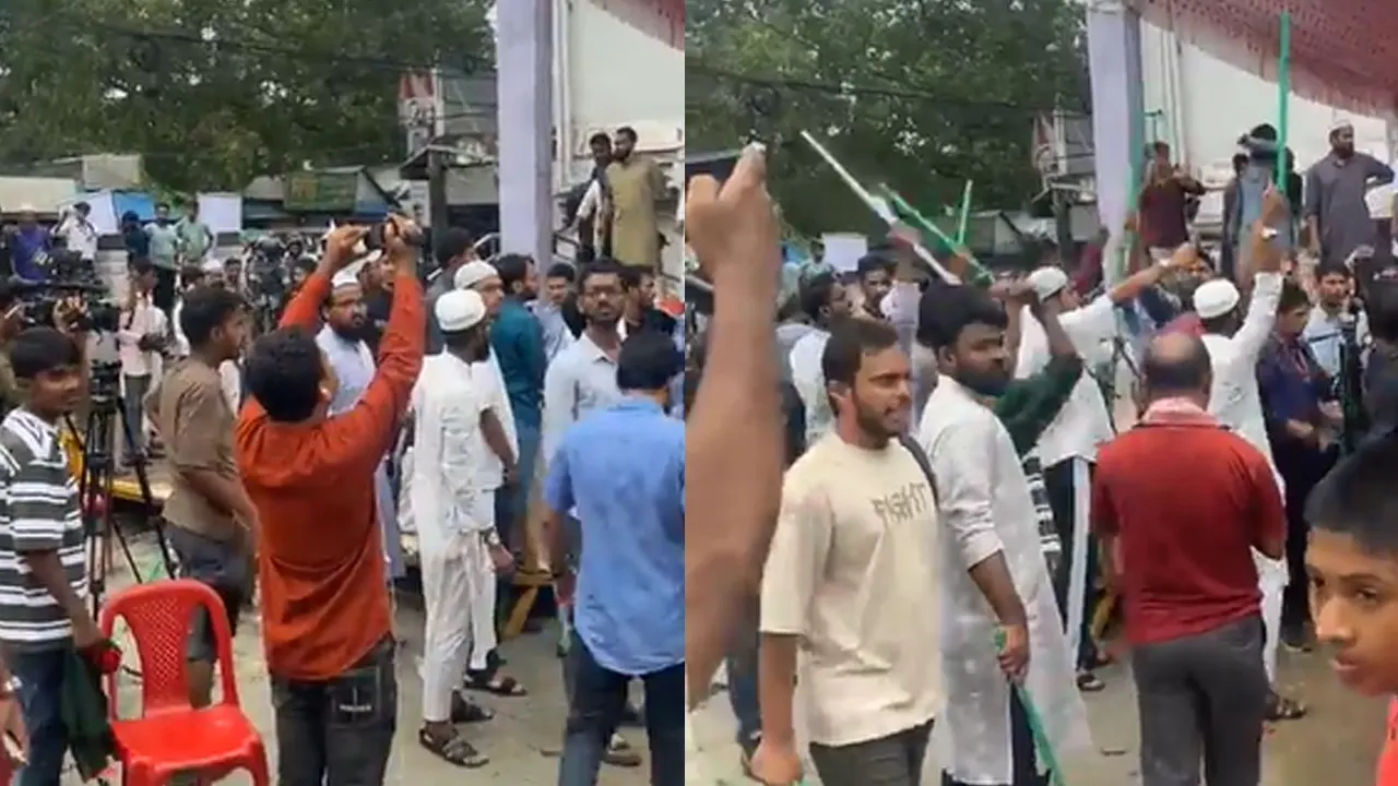 গোপালগঞ্জে এনসিপির সমাবেশস্থলে হামলা। ছবি : ভিডিও থেকে