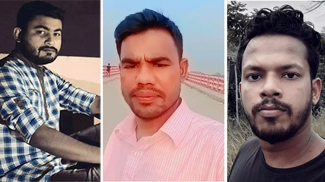 বাঁ থেকে—শহীদ ইমরান খলিফা, শহীদ জামাল সিকদার ও শহীদ ইলিয়াস খান।