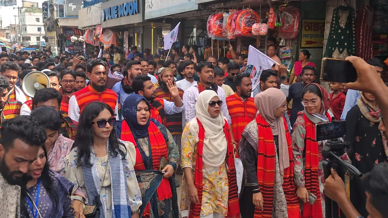 খাগড়াছড়িতে এনসিপির পথযাত্রা। ছবি : কালবেলা