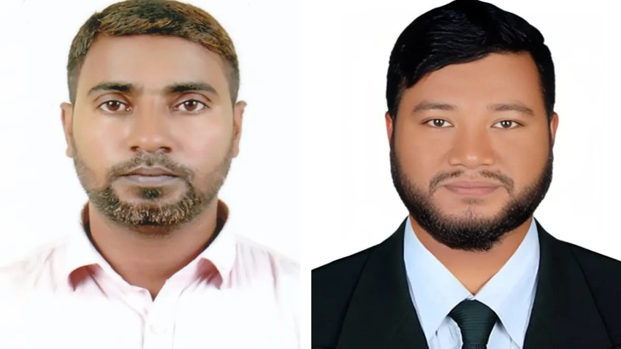 বাঁ থেকে সভাপতি হোছাইন মেহেদী ও সাধারণ সম্পাদক জাহেদুল ইসলাম। ছবি : সংগৃহীত