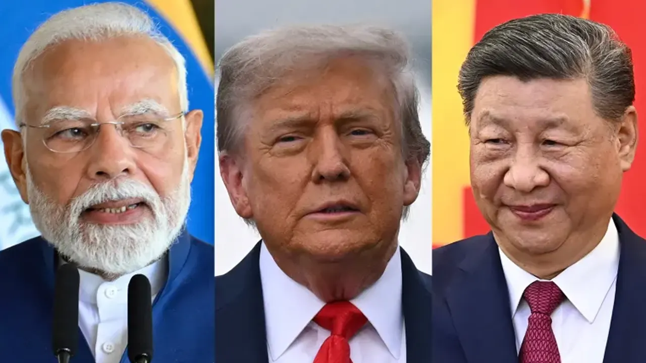 ভারতীয় প্রধানমন্ত্রী নরেন্দ্র মোদি, মার্কিন প্রেসিডেন্ট ডোনাল্ড ট্রাম্প ও চীনা প্রেসিডেন্ট শি জিনপিং। ছবি : সংগৃহীত