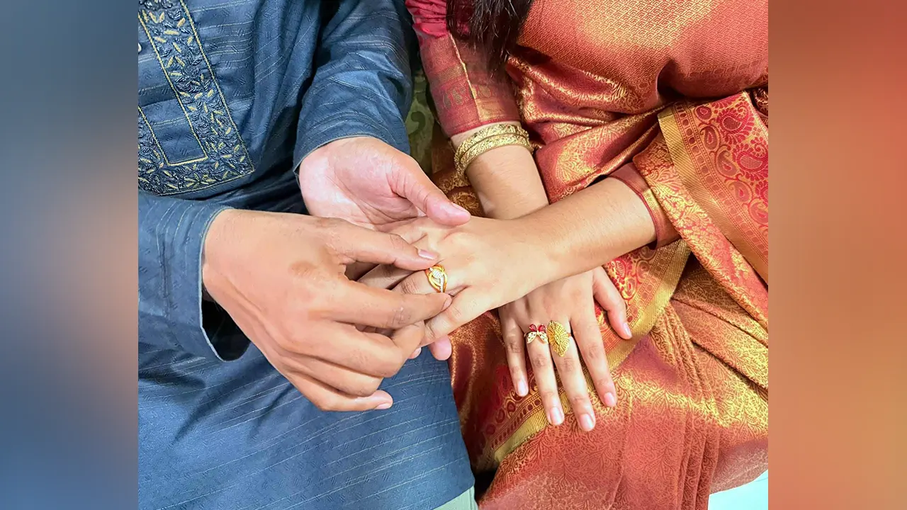 মাসউদ-শ্যামলী সুলতানা জেদনী বাগদান। ছবি : কালবেলা