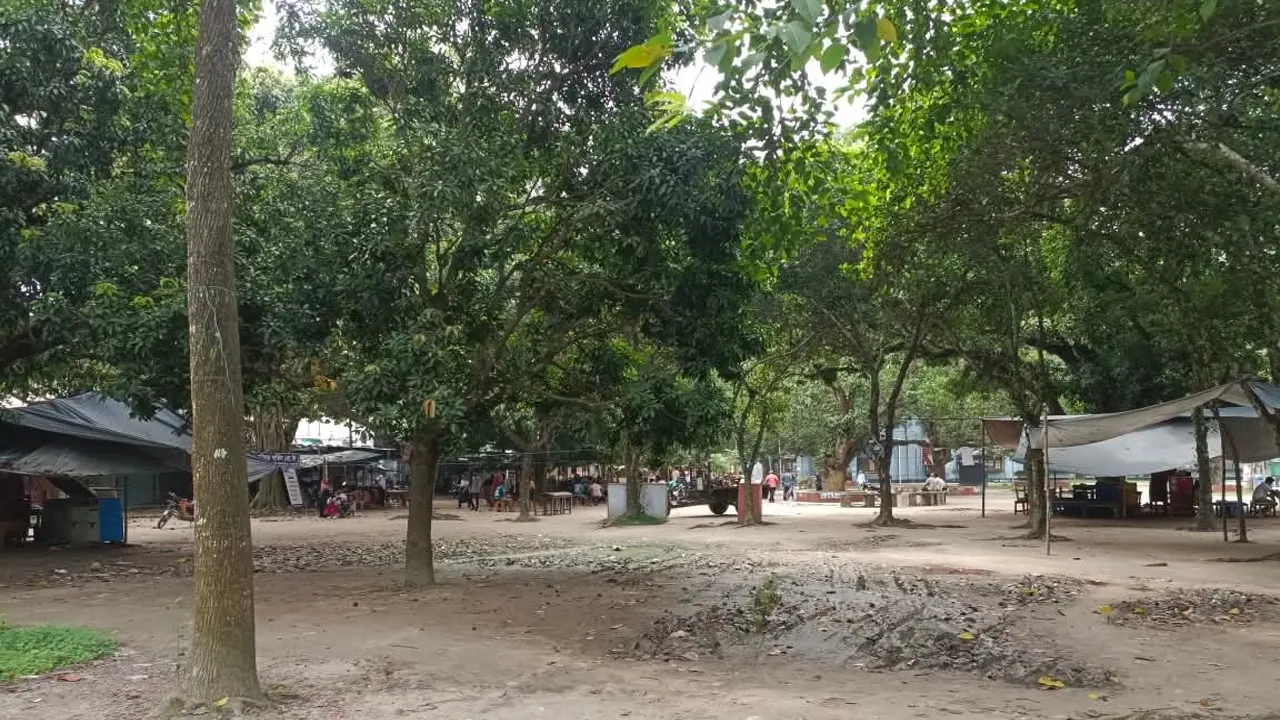 রাবিতে ‘কমপ্লিট শাটডাউন’ চলায় পুরো ক্যাম্পাস প্রায় নিস্তব্ধ হয়ে পড়েছে। ছবি : কালবেলা