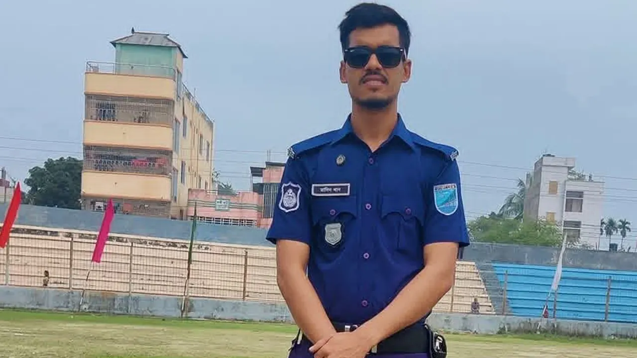নিহত পুলিশ সদস্য মাদিন খান হৃদয়। ছবি : কালবেলা