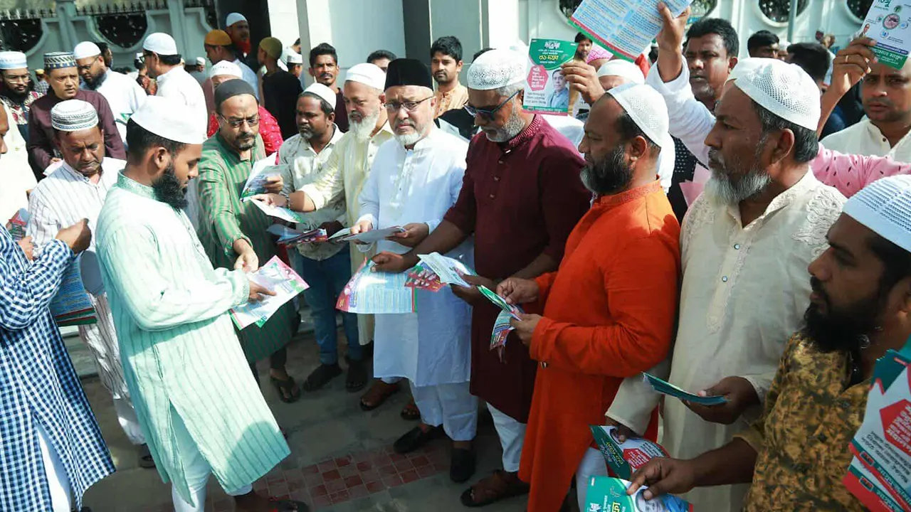 নারায়ণগঞ্জে মাসুদুজ্জামান মাসুদের পক্ষ থেকে ৩১ দফার প্রচারণা