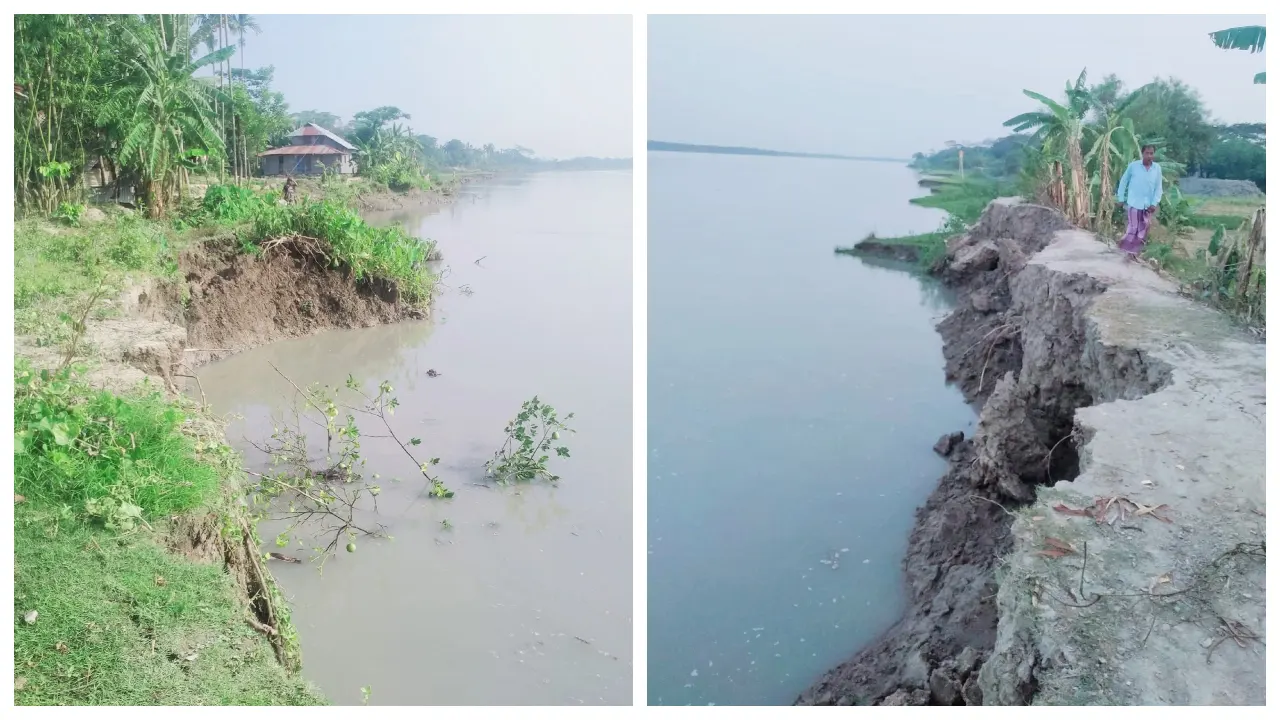 পায়রা নদীর ভাঙনে বিলীন হচ্ছে বসতবাড়ি-ফসলি জমি
