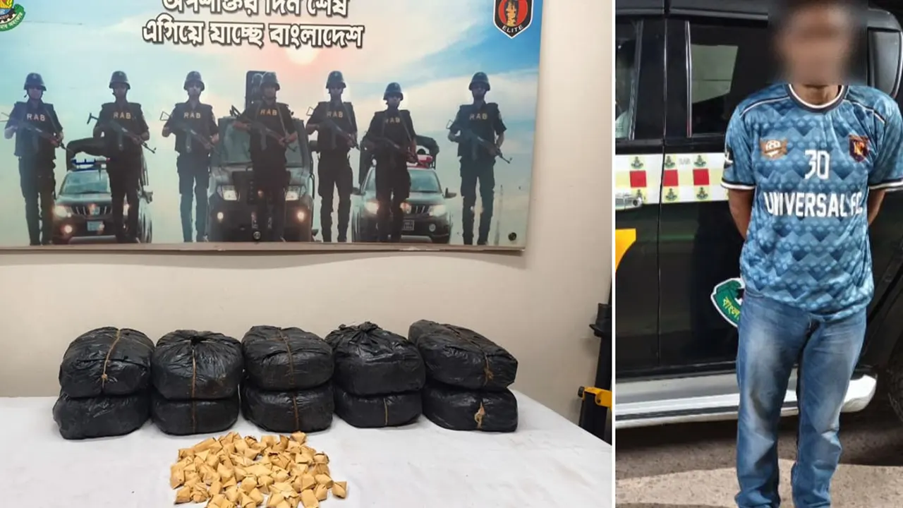 তিন লাখ টাকার গাঁজা নিয়ে র‌্যাবের জালে যুবক