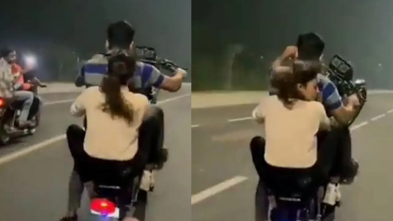 মাঝরাতে তরুণীকে নিয়ে ভয়াবহ বাইক স্টান্ট, অতঃপর...