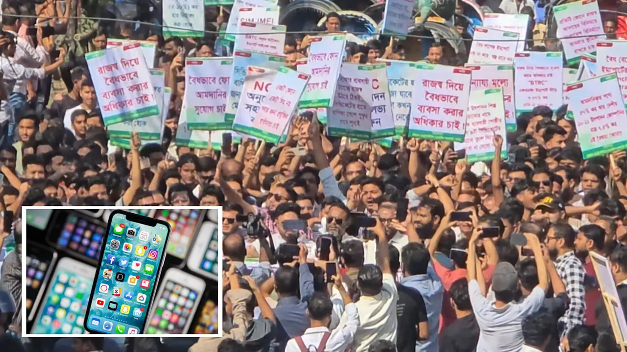 ফোন বন্ধের আতঙ্কে বাজারে মন্দাভাব, আন্দোলনে চট্টগ্রামের মোবাইল ব্যবসায়ীরা