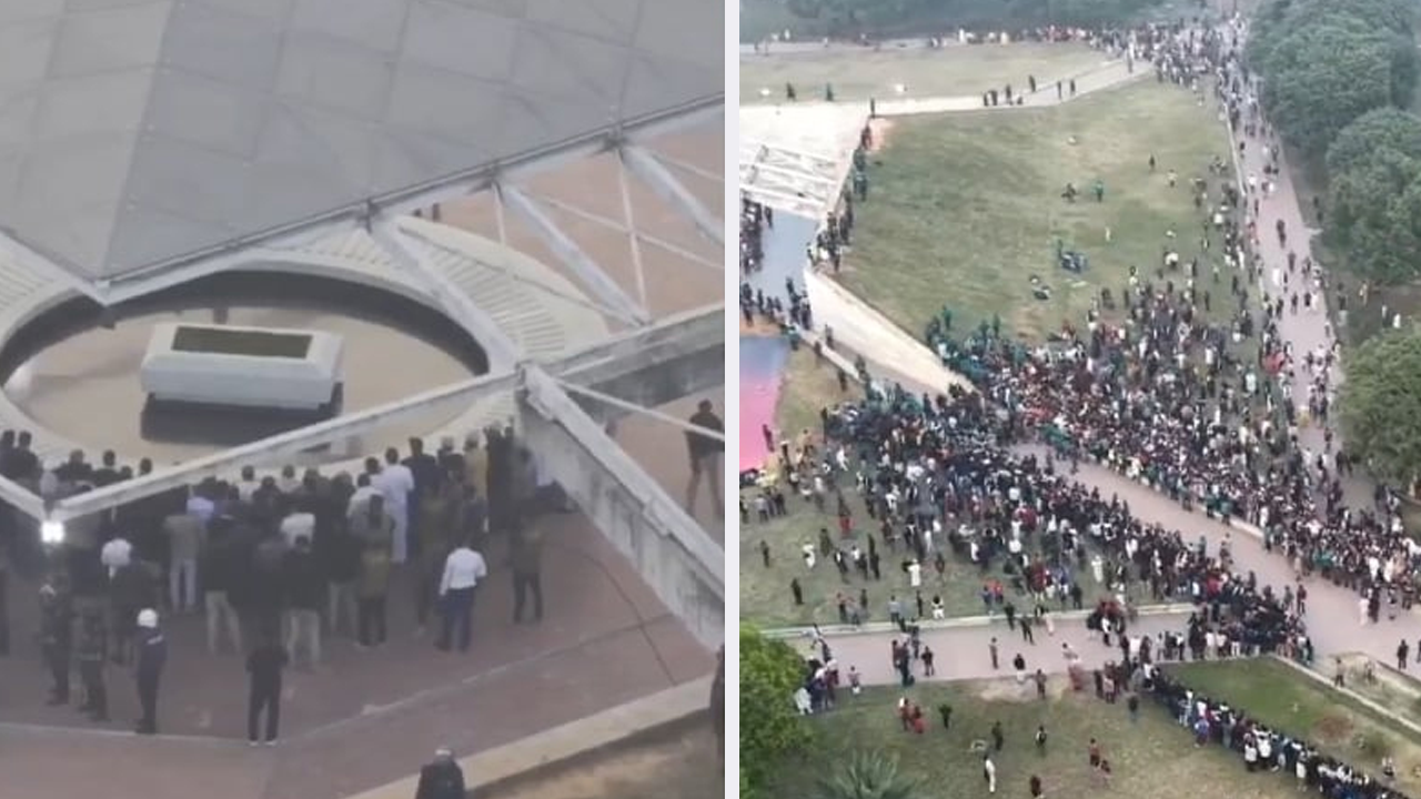 বাবার কবর জিয়ারত করলেন তারেক রহমান