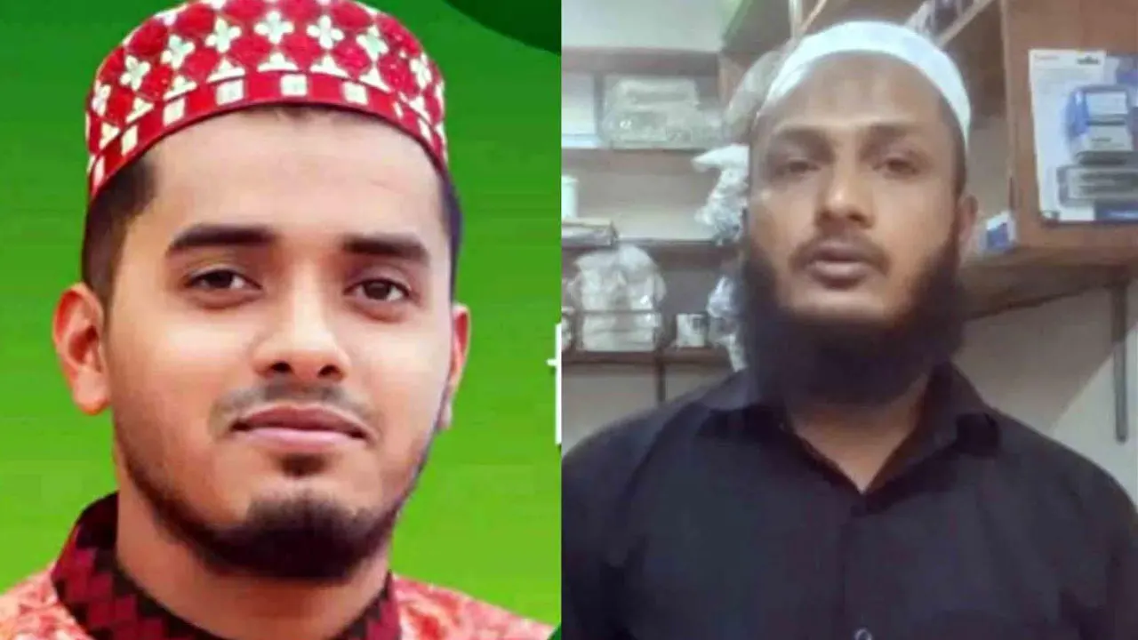 বাঁ থেকে জামায়াত নেতা সৌরভ হোসেন শরীফ ও গ্রেপ্তার সোহেল রানা। ছবি : সংগৃহীত