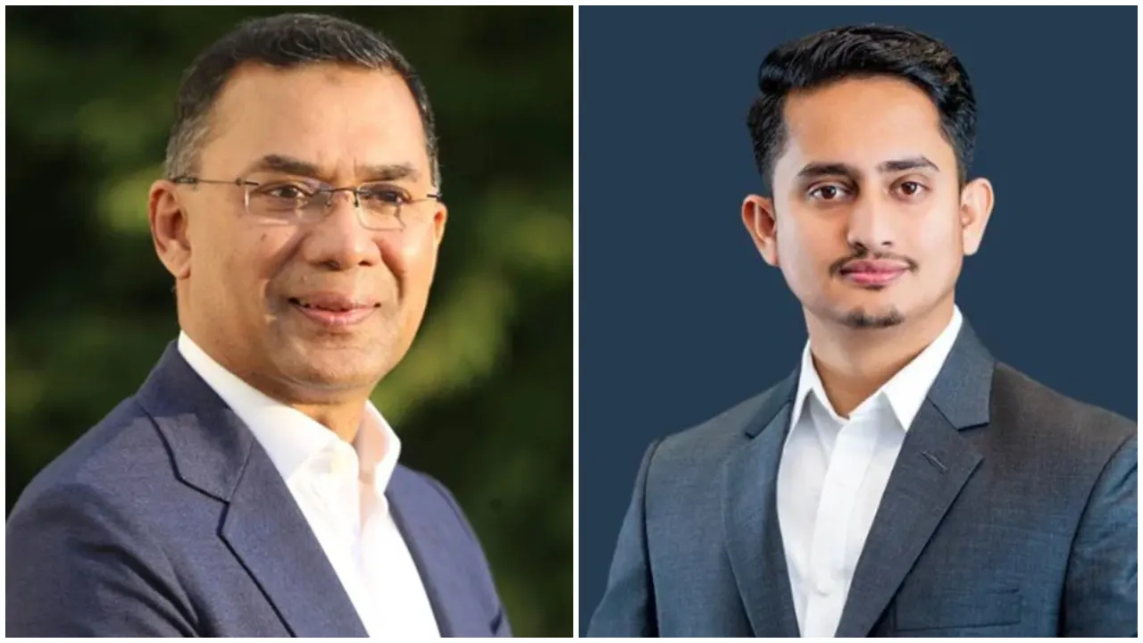 বিএনপির চেয়ারম্যান তারেক রহমান ও এনসিপির উত্তরাঞ্চলের মুখ্য সমন্বয়ক সারজিস আলম।