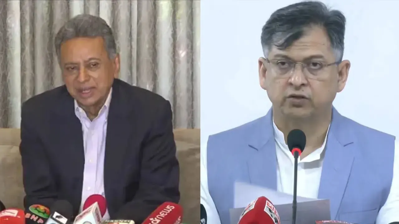 বিএনপির স্থায়ী কমিটির সদস্য আমীর খসরু মাহমুদ চৌধুরী ও সালাহউদ্দিন আহমদ। ছবি : সংগৃহীত