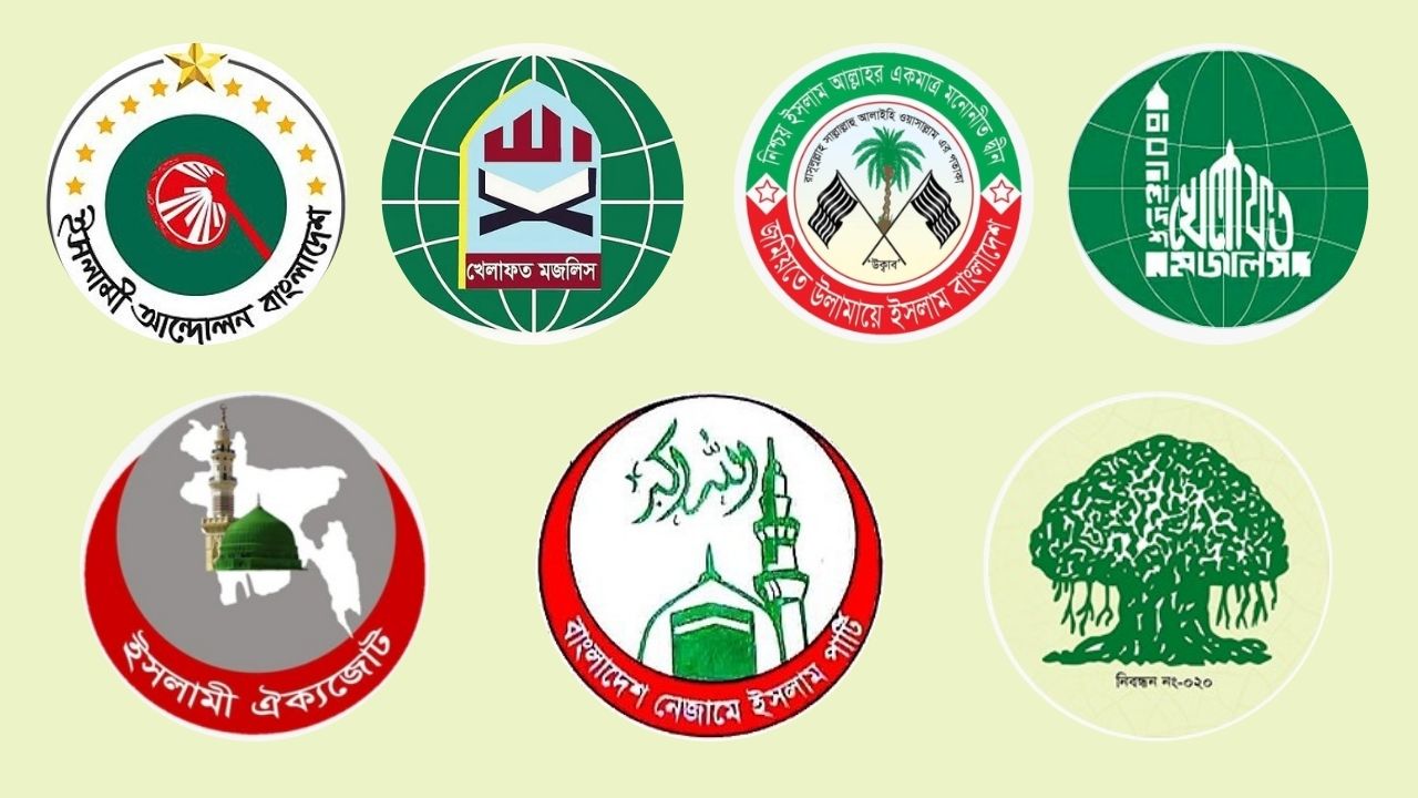 সাত দলের লোগো | গ্রাফিক্স : কালবেলা