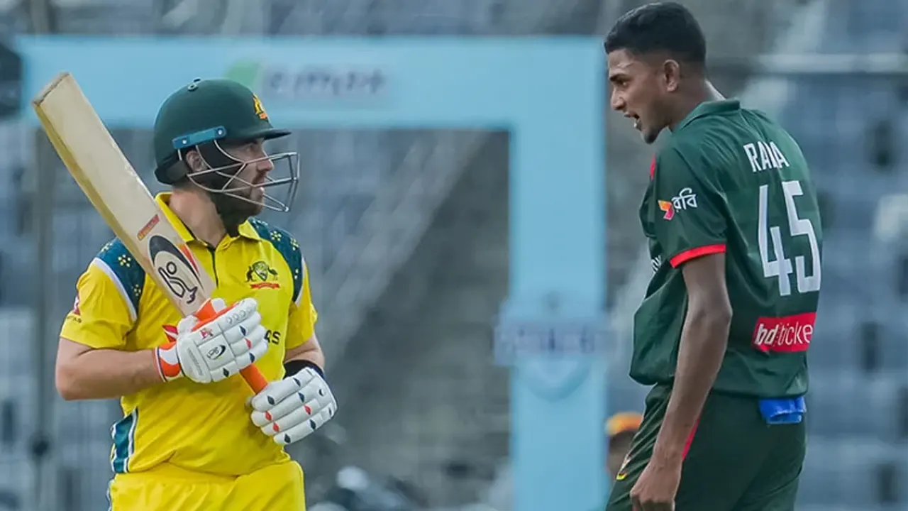 ইংলিশদের সঙ্গে এভাবেই আগ্রাসী ভূমিকায় দেখা যায় নাহিদ রানাকে। ছবি : সংগৃহীত
