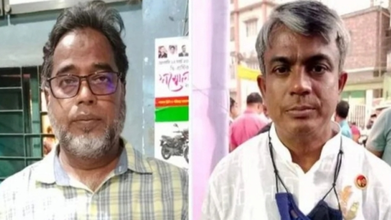দায়িত্বপ্রাপ্ত নতুন সভাপতি অ্যাডভোকেট হামিদুল হক চৌধুরী (হিরু) ও সাধারণ সম্পাদক মনিরুজ্জামান মনি। ছবি : কালবেলা
