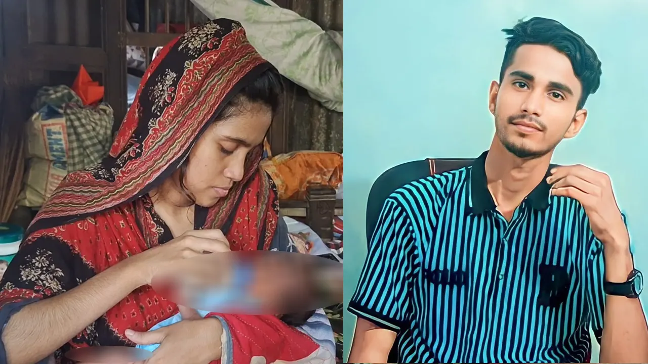 সন্তানসহ রুবা ও নিহত সোহেল। ছবি : কালবেলা