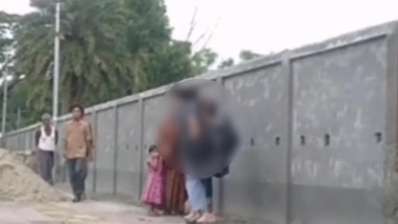 জামালপুর পৌর শহরে প্রকাশ্যে রাস্তায় এক তরুণীকে মারধরের ঘটনা ঘটেছে। ছবি : ভিডিও থেকে
