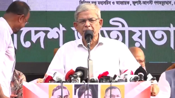নয়াপল্টনে দলটির কেন্দ্রীয় কার্যালয়ের সামনে বক্তব্যকালে মির্জা ফখরুল ইসলাম আলমগীর। ছবি : সংগৃহীত